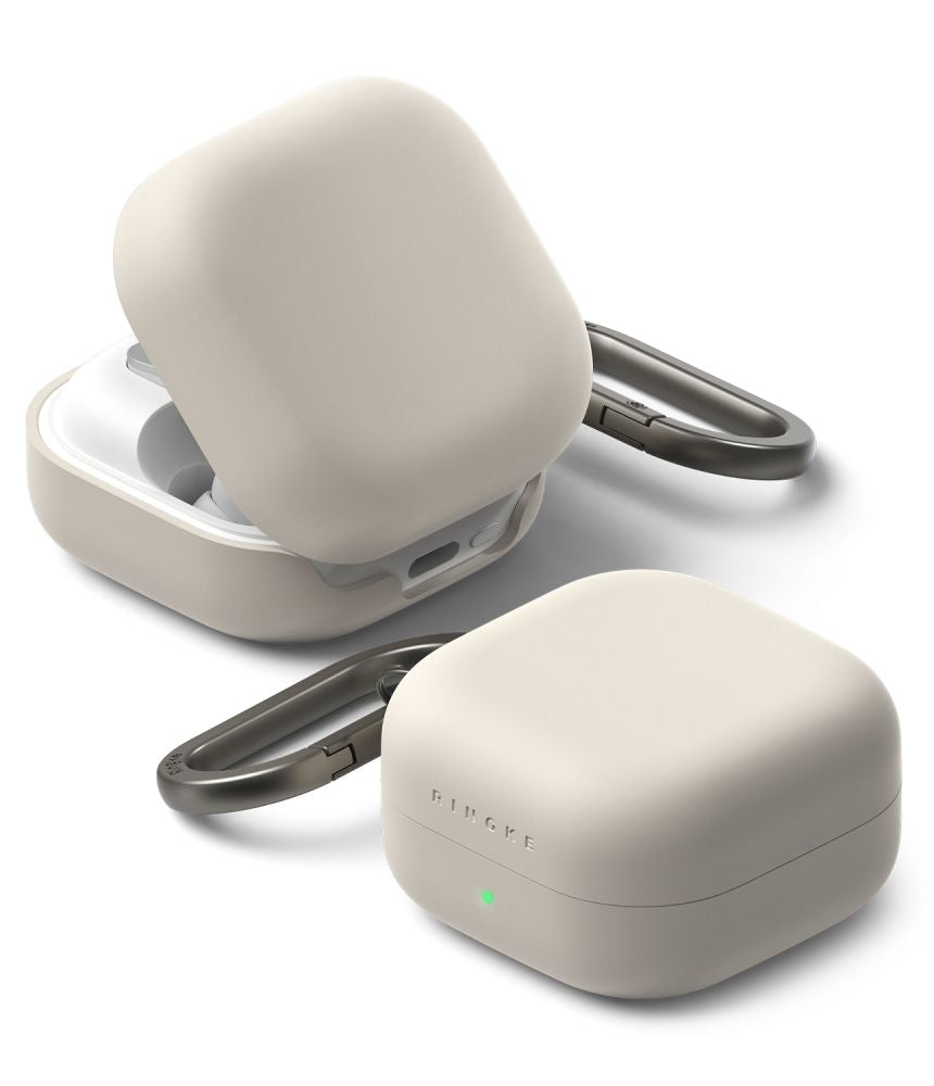 Ringke Silikoninis dėklas, skirtas Samsung Galaxy Buds 4 / 4 Pro - Beige -- Samsung Galaxy Buds 4 / Samsung 4 Pro /...