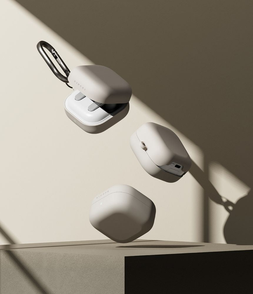 Ringke Silikoninis dėklas, skirtas Samsung Galaxy Buds 4 / 4 Pro - Beige -- Samsung Galaxy Buds 4 / Samsung 4 Pro /...