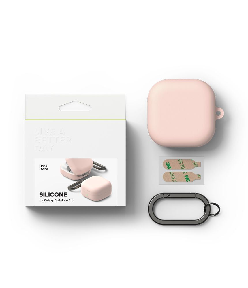 Ringke Silikoninis dėklas, skirtas Samsung Galaxy Buds 4 / 4 Pro - Pink -- Samsung Galaxy Buds 4 / Samsung 4 Pro /...
