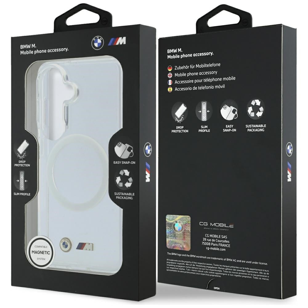 BMW IML smūgiams atsparus metalinis logotipas MagSafe Dėklas, skirtas Samsung Galaxy S26 - Transparent