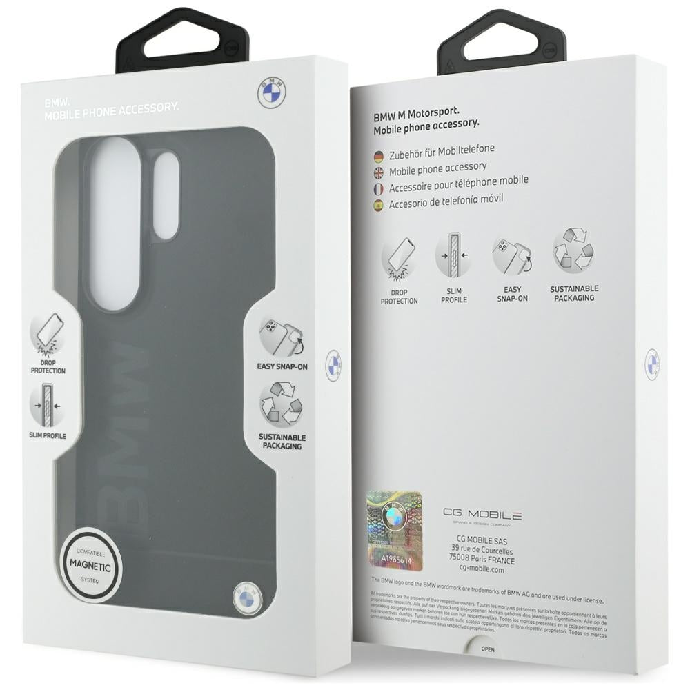 BMW Leather Hot Stamp MagSafe Dėklas, skirtas Samsung Galaxy S26 Ultra - Black