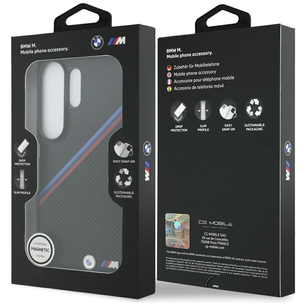 BMW trispalvis metalinis logotipas MagSafe Dėklas, skirtas Samsung Galaxy S26 Ultra - Black