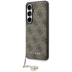 Guess 4G Classic Logo Charm MagSafe dėklas Samsung Galaxy S26 - Rudas -- Samsung Galaxy S26