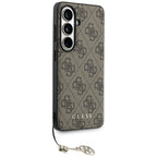Guess 4G Classic Logo Charm MagSafe dėklas Samsung Galaxy S26 - Rudas -- Samsung Galaxy S26