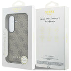 Guess 4G Classic Logo Charm MagSafe dėklas Samsung Galaxy S26 - Rudas -- Samsung Galaxy S26