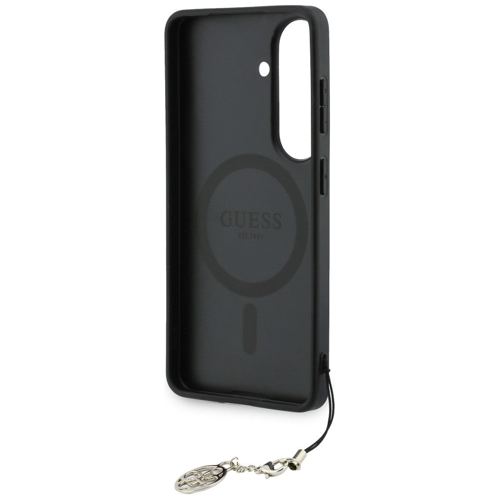 Guess 4G Classic Logo Charm MagSafe dėklas Samsung Galaxy S26 - Juodas -- Samsung Galaxy S26