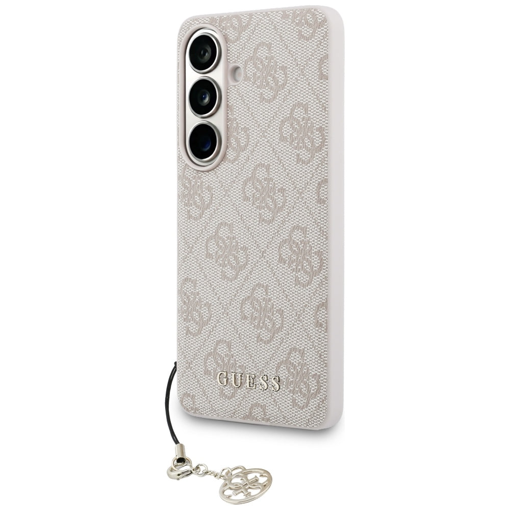 Guess 4G Classic Logo Charm MagSafe dėklas Samsung Galaxy S26 - Rožinis -- Samsung Galaxy S26