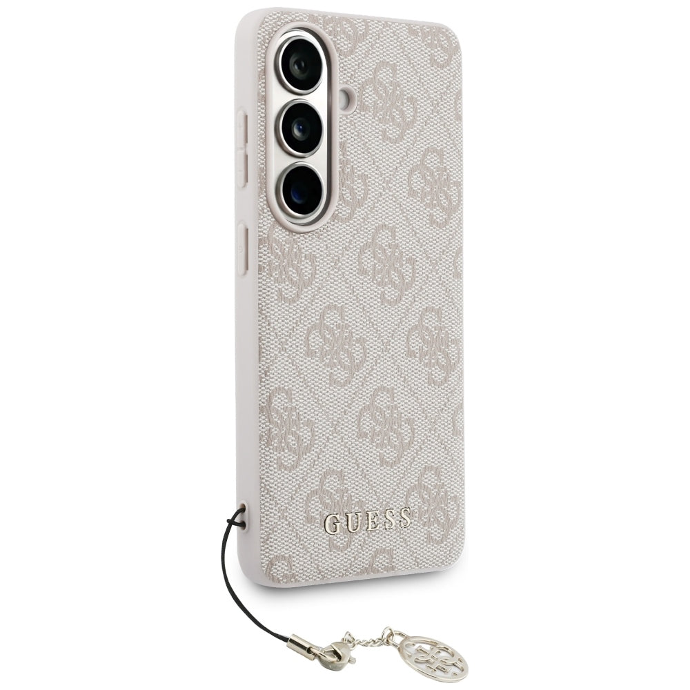 Guess 4G Classic Logo Charm MagSafe dėklas Samsung Galaxy S26 - Rožinis -- Samsung Galaxy S26