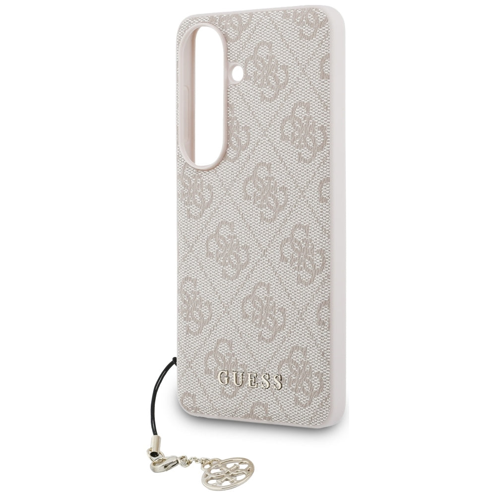 Guess 4G Classic Logo Charm MagSafe dėklas Samsung Galaxy S26 - Rožinis -- Samsung Galaxy S26