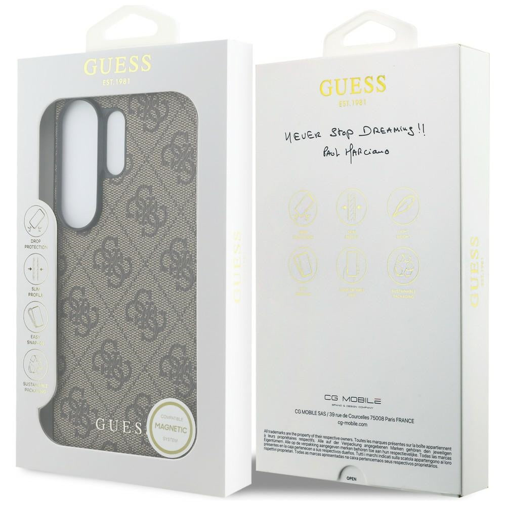 Guess 4G Classic Logo Charm MagSafe dėklas Samsung Galaxy S26 Ultra - Rudas -- Samsung Galaxy S26 Ultra