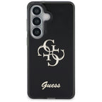 Guess IML Big Metal 4G Script dėklas, skirtas Samsung Galaxy S26 - black