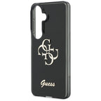 Guess IML Big Metal 4G Script dėklas, skirtas Samsung Galaxy S26 - black