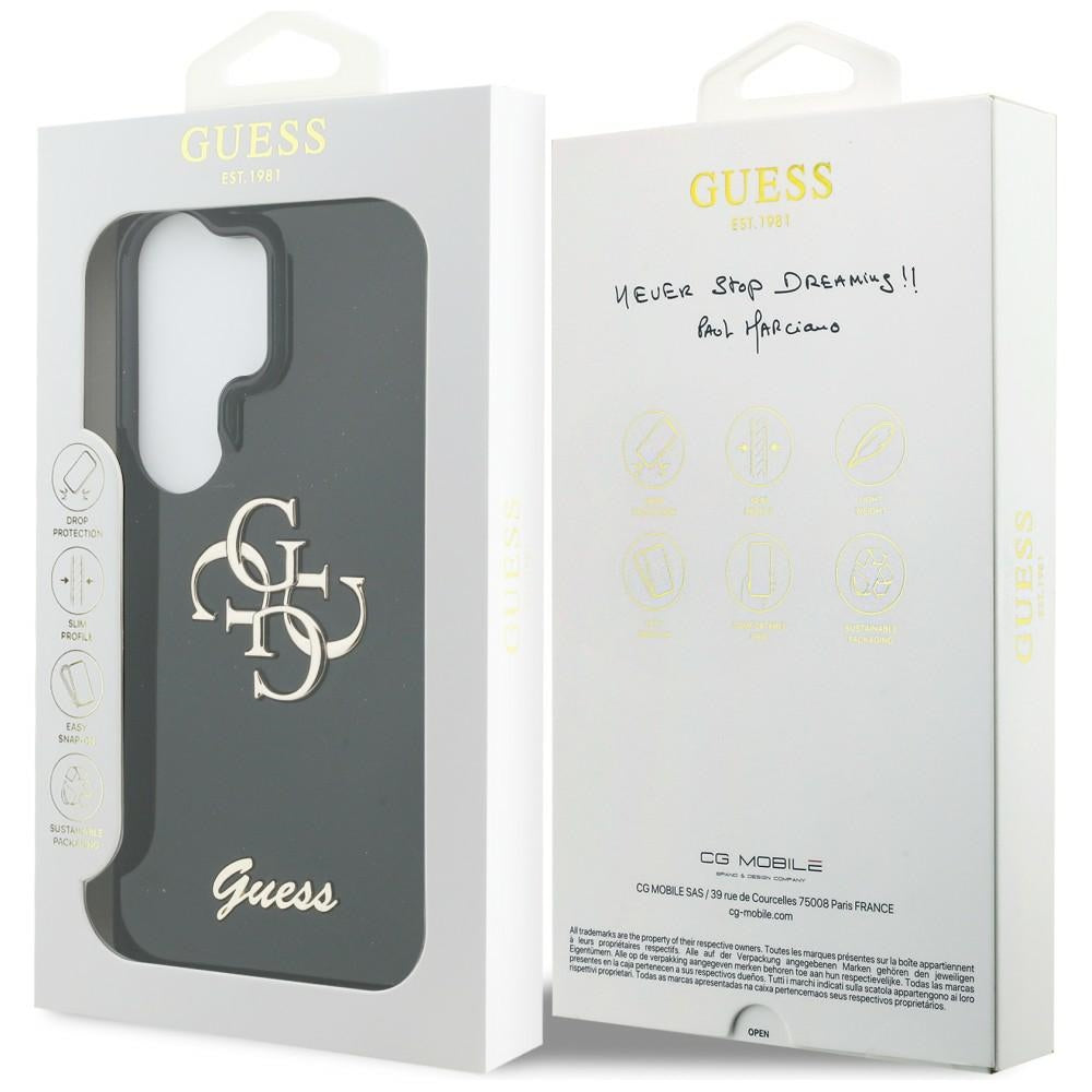 Guess IML Big Metal 4G Script dėklas, skirtas Samsung Galaxy S26 Ultra - black