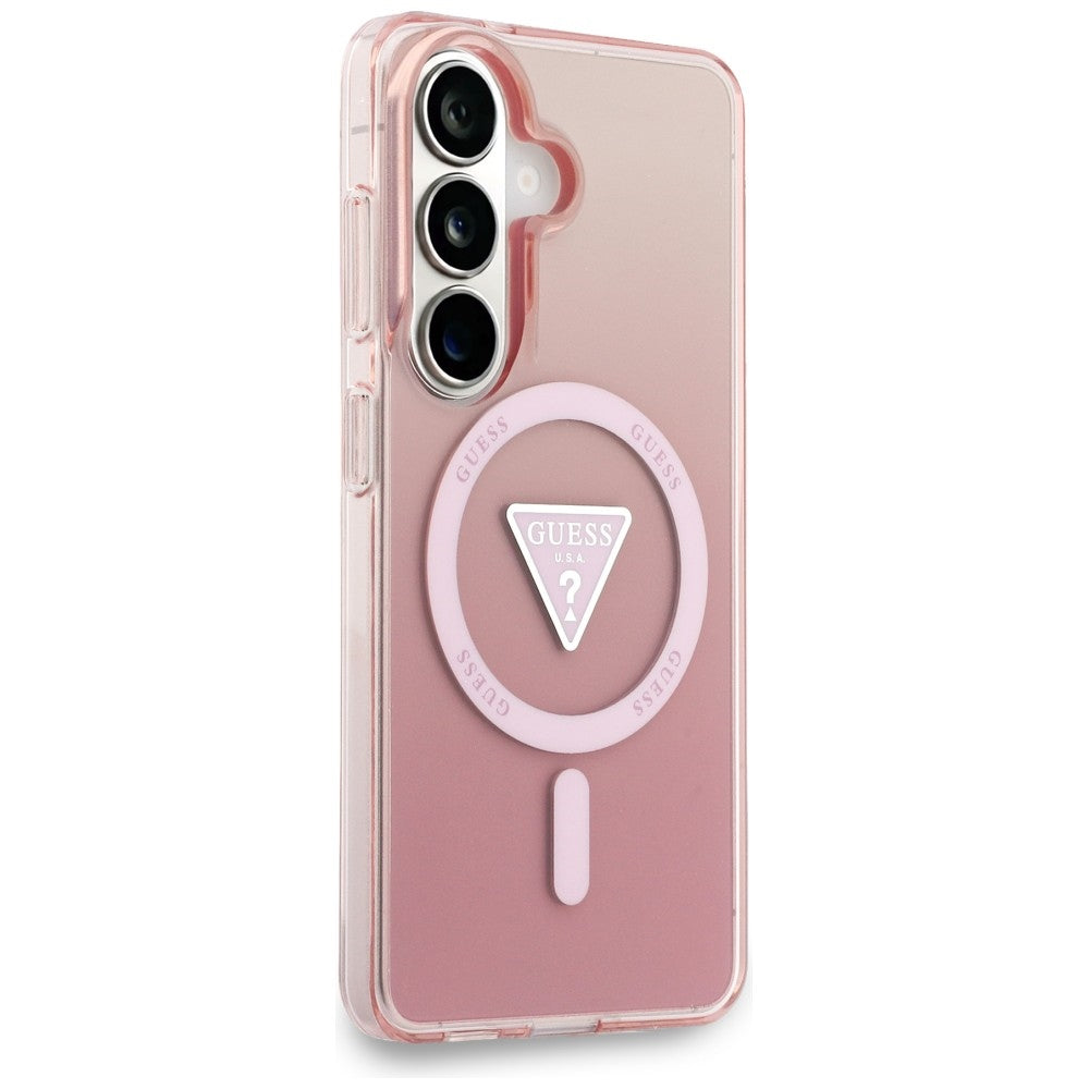 Guess IML gradiento trikampis MagSafe Dėklas, skirtas Samsung Galaxy S26 - Pink