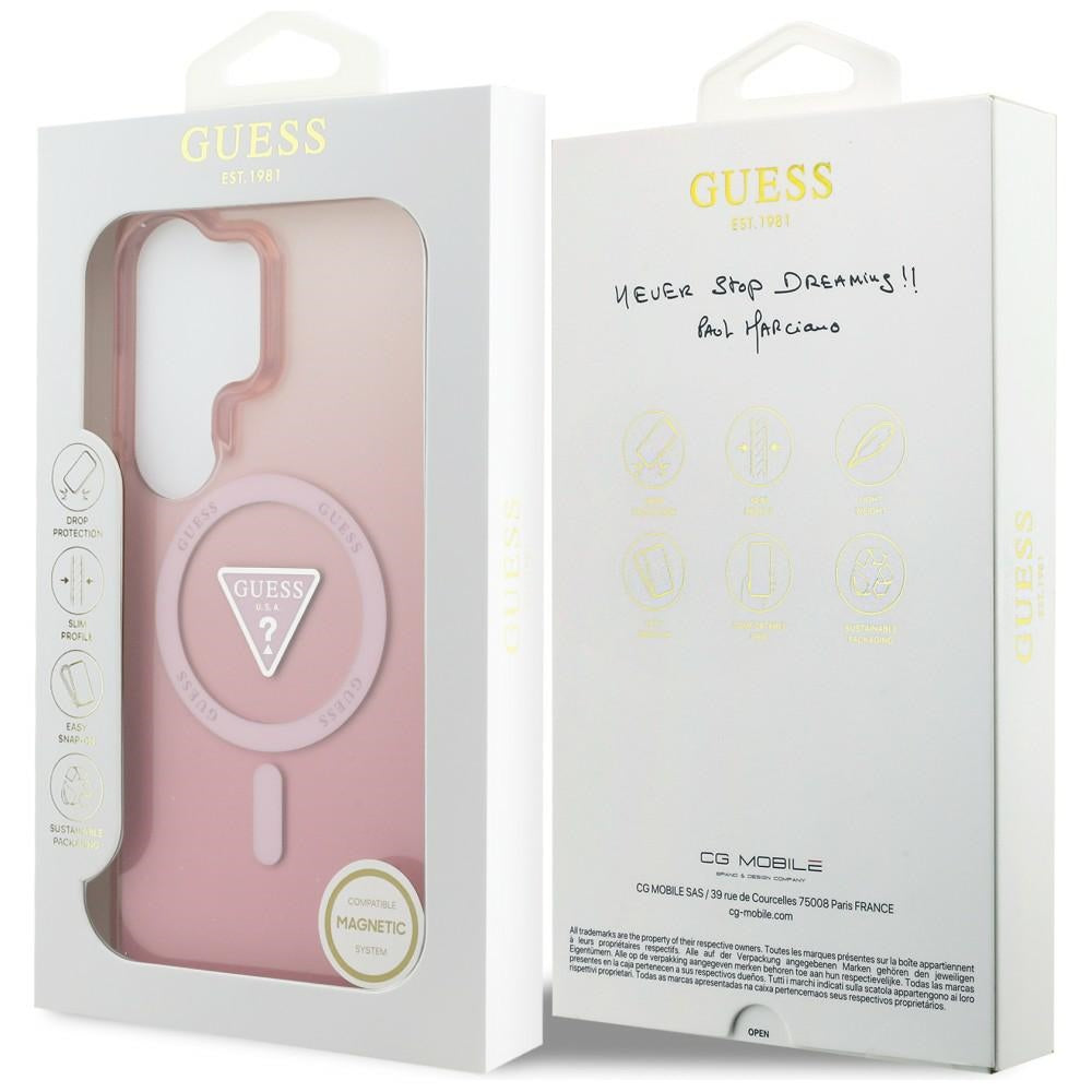 Guess IML gradiento trikampis MagSafe Dėklas, skirtas Samsung Galaxy S26 Ultra - Pink