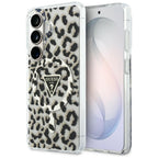 Guess IML Leopard Print Triangle MagSafe Dėklas, skirtas Samsung Galaxy S26 - Black