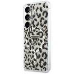 Guess IML Leopard Print Triangle MagSafe Dėklas, skirtas Samsung Galaxy S26 - Black