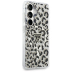 Guess IML Leopard Print Triangle MagSafe Dėklas, skirtas Samsung Galaxy S26 - Black