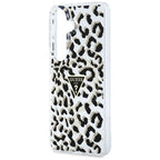 Guess IML Leopard Print Triangle MagSafe Dėklas, skirtas Samsung Galaxy S26 - Black