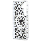 Guess IML Leopard Print Triangle MagSafe Dėklas, skirtas Samsung Galaxy S26 - Black