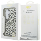 Guess IML Leopard Print Triangle MagSafe Dėklas, skirtas Samsung Galaxy S26 - Black