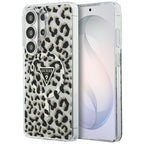Guess IML Leopard Print Triangle MagSafe dėklas Samsung Galaxy S26 Ultra - Juodas -- Samsung Galaxy S26 Ultra