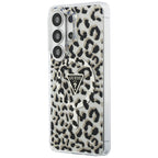 Guess IML Leopard Print Triangle MagSafe dėklas Samsung Galaxy S26 Ultra - Juodas -- Samsung Galaxy S26 Ultra