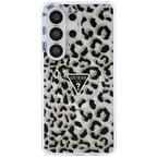 Guess IML Leopard Print Triangle MagSafe dėklas Samsung Galaxy S26 Ultra - Juodas -- Samsung Galaxy S26 Ultra