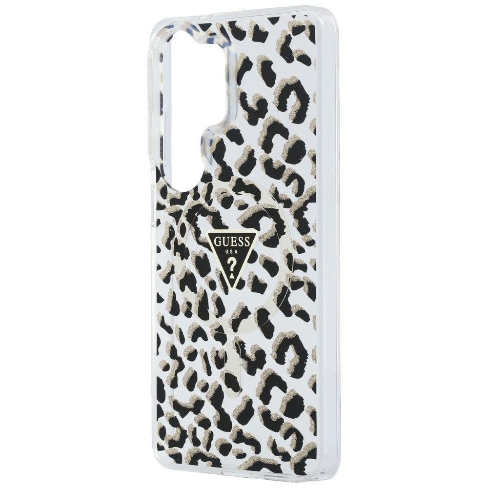 Guess IML Leopard Print Triangle MagSafe dėklas Samsung Galaxy S26 Ultra - Juodas -- Samsung Galaxy S26 Ultra