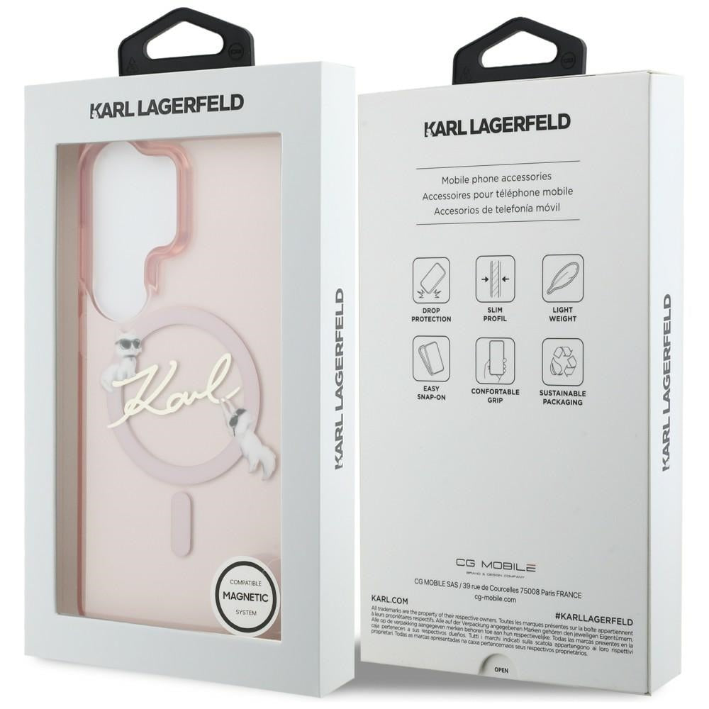 Karl Lagerfeld IML KC Script MagSafe dėklas Samsung Galaxy S26 Ultra - Rožinis -- Samsung Galaxy S26 Ultra