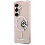 Karl Lagerfeld IML Peekaboo Choupette MagSafe Dėklas, skirtas Samsung Galaxy S26 - Pink
