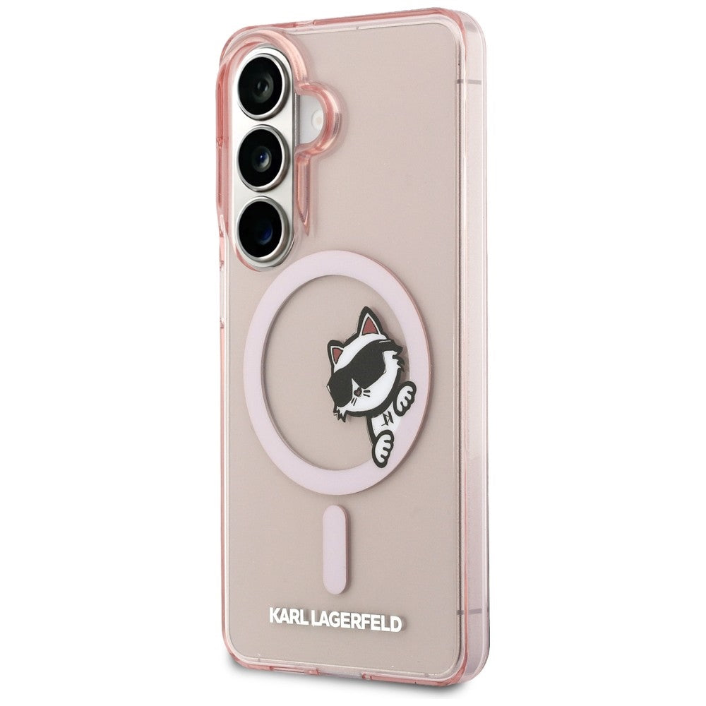Karl Lagerfeld IML Peekaboo Choupette MagSafe Dėklas, skirtas Samsung Galaxy S26 - Pink