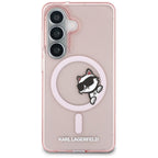 Karl Lagerfeld IML Peekaboo Choupette MagSafe Dėklas, skirtas Samsung Galaxy S26 - Pink