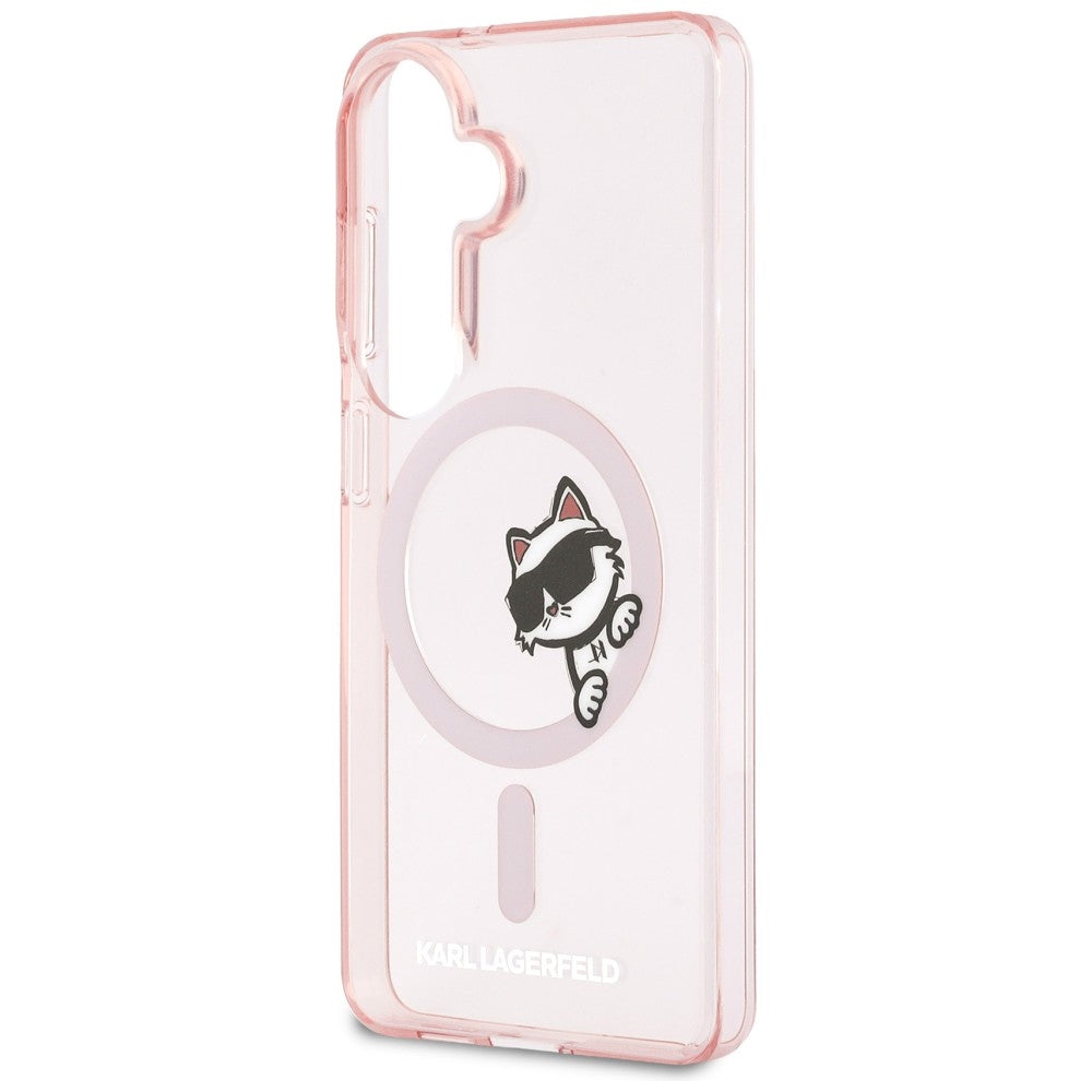 Karl Lagerfeld IML Peekaboo Choupette MagSafe Dėklas, skirtas Samsung Galaxy S26 - Pink