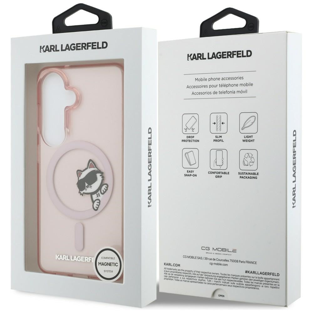 Karl Lagerfeld IML Peekaboo Choupette MagSafe Dėklas, skirtas Samsung Galaxy S26 - Pink