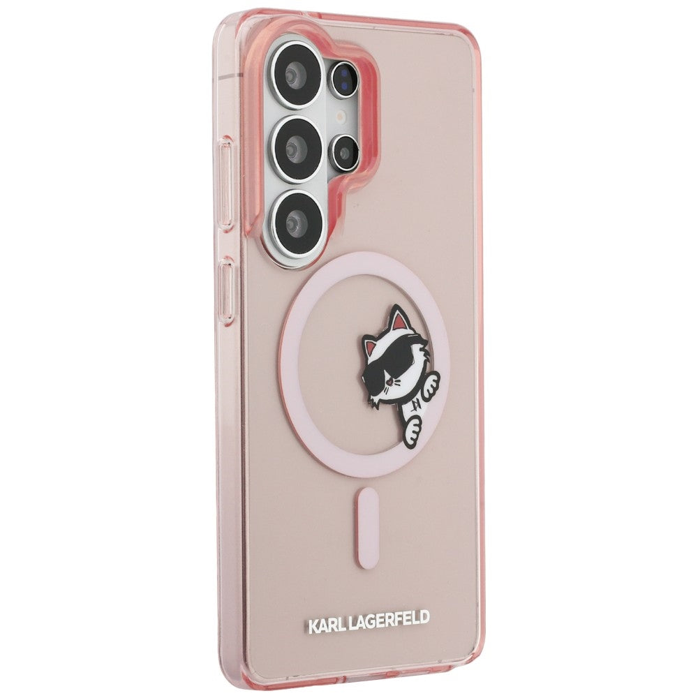 Karl Lagerfeld IML Peekaboo Choupette MagSafe dėklas Samsung Galaxy S26 Ultra - Rožinis -- Samsung Galaxy S26 Ultra