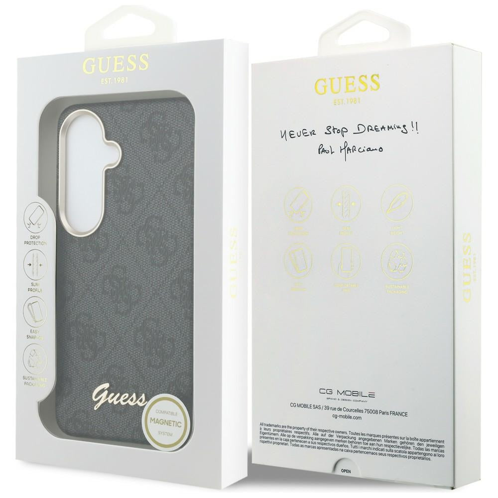 Guess 4G Script MagSafe dėklas Samsung Galaxy S26 - Juodas -- Samsung Galaxy S26