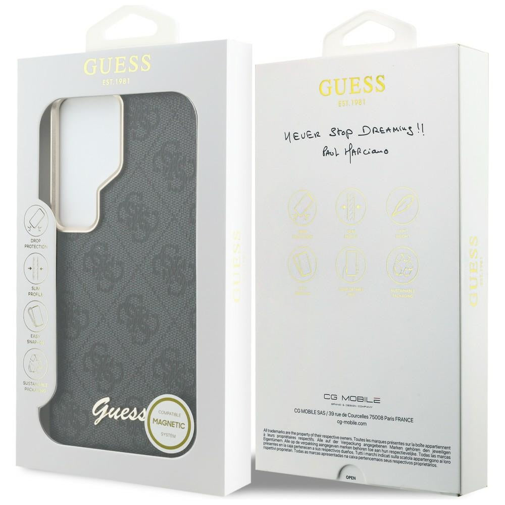 Guess 4G Script MagSafe dėklas Samsung Galaxy S26 Ultra - Juodas -- Samsung Galaxy S26 Ultra