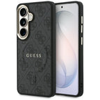 Guess 4G Embossed Ring MagSafe dėklas, skirtas Samsung Galaxy S26 - black