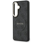 Guess 4G Embossed Ring MagSafe dėklas, skirtas Samsung Galaxy S26 - black