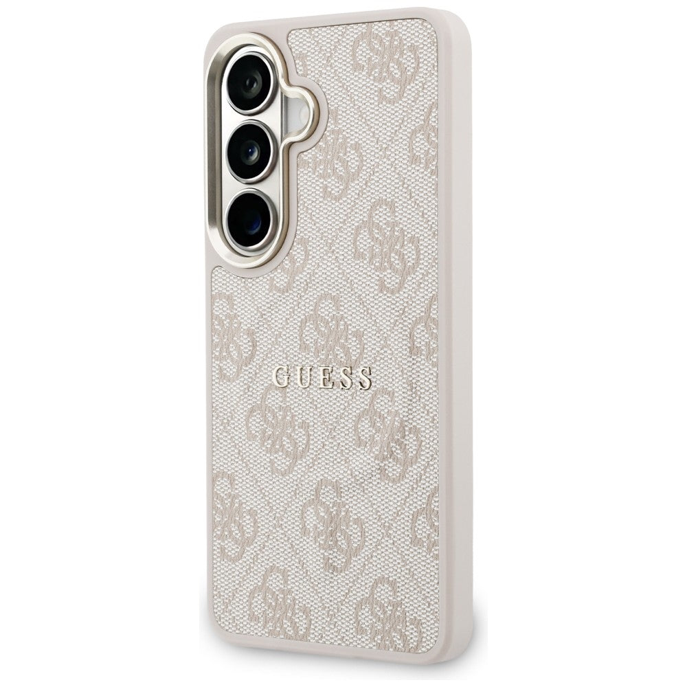 Guess 4G Embossed Ring MagSafe dėklas Samsung Galaxy S26 - rožinis -- Samsung Galaxy S26