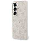 Guess 4G Embossed Ring MagSafe dėklas Samsung Galaxy S26 - rožinis -- Samsung Galaxy S26
