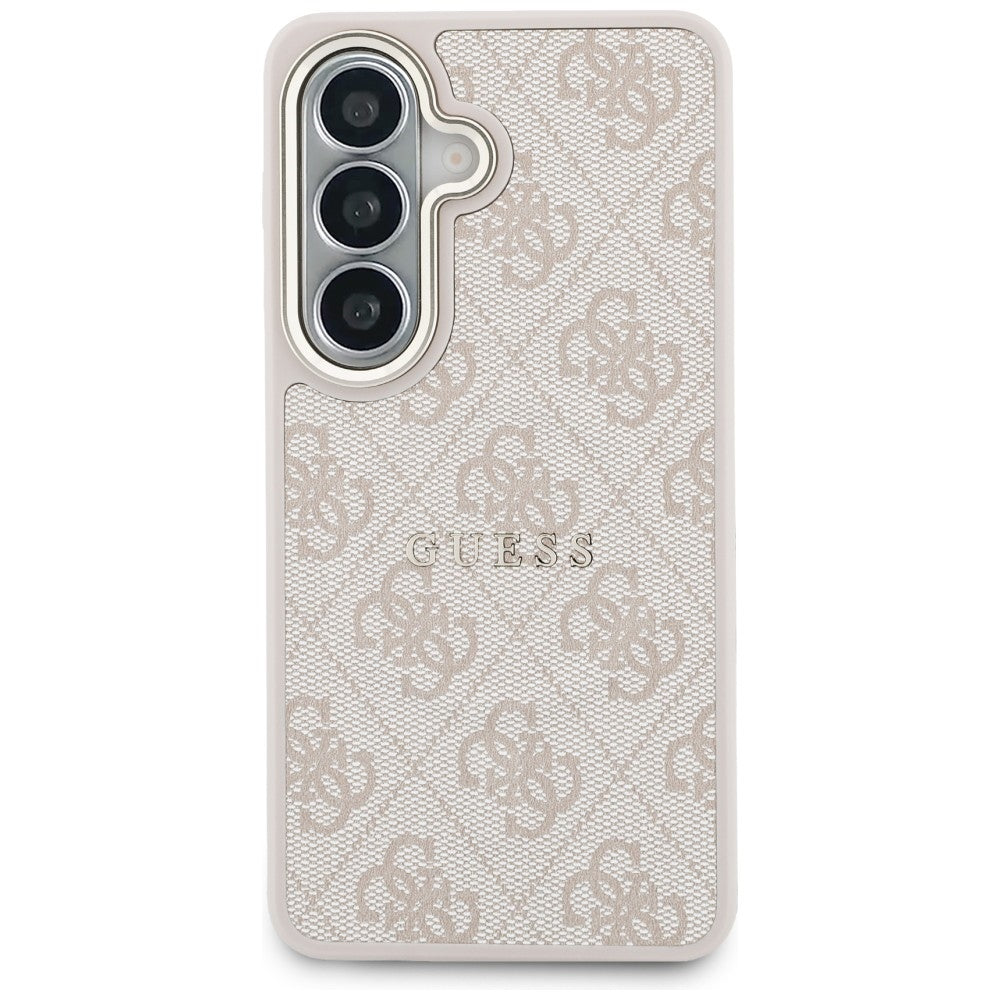 Guess 4G Embossed Ring MagSafe dėklas Samsung Galaxy S26 - rožinis -- Samsung Galaxy S26