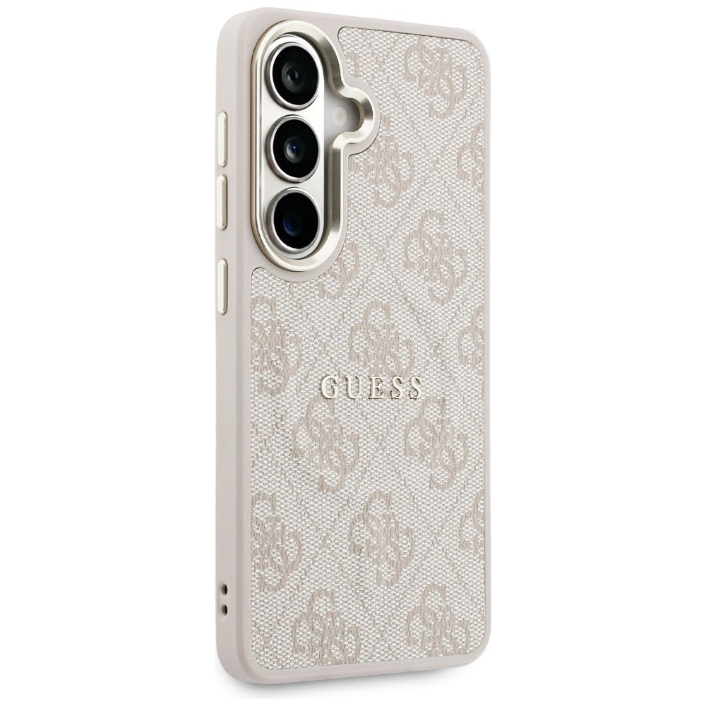Guess 4G Embossed Ring MagSafe dėklas Samsung Galaxy S26 - rožinis -- Samsung Galaxy S26