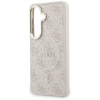 Guess 4G Embossed Ring MagSafe dėklas Samsung Galaxy S26 - rožinis -- Samsung Galaxy S26