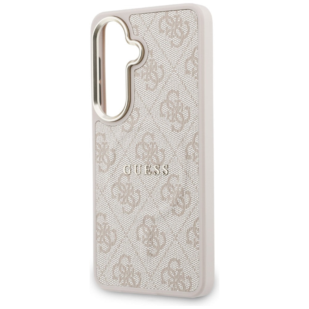 Guess 4G Embossed Ring MagSafe dėklas Samsung Galaxy S26 - rožinis -- Samsung Galaxy S26