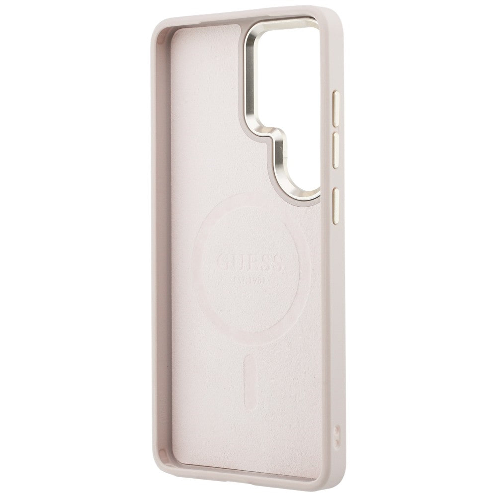Guess 4G Embossed Ring MagSafe dėklas Samsung Galaxy S26 Ultra - Rožinė -- Samsung Galaxy S26 Ultra