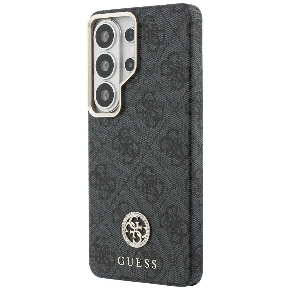 Guess 4G Rhinestone Round Logo MagSafe dėklas Samsung Galaxy S26 Ultra - juodas -- Samsung Galaxy S26 Ultra