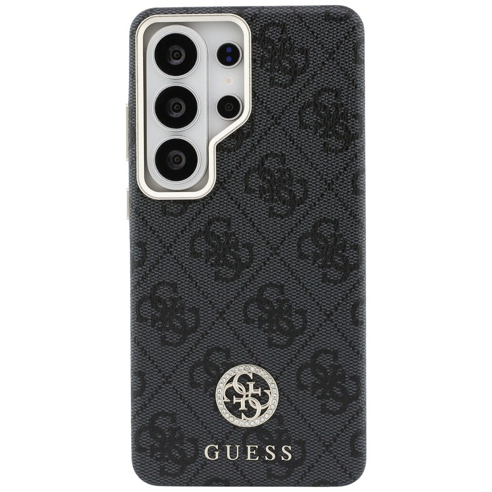Guess 4G Rhinestone Round Logo MagSafe dėklas Samsung Galaxy S26 Ultra - juodas -- Samsung Galaxy S26 Ultra