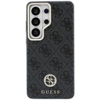 Guess 4G Rhinestone Round Logo MagSafe dėklas Samsung Galaxy S26 Ultra - juodas -- Samsung Galaxy S26 Ultra